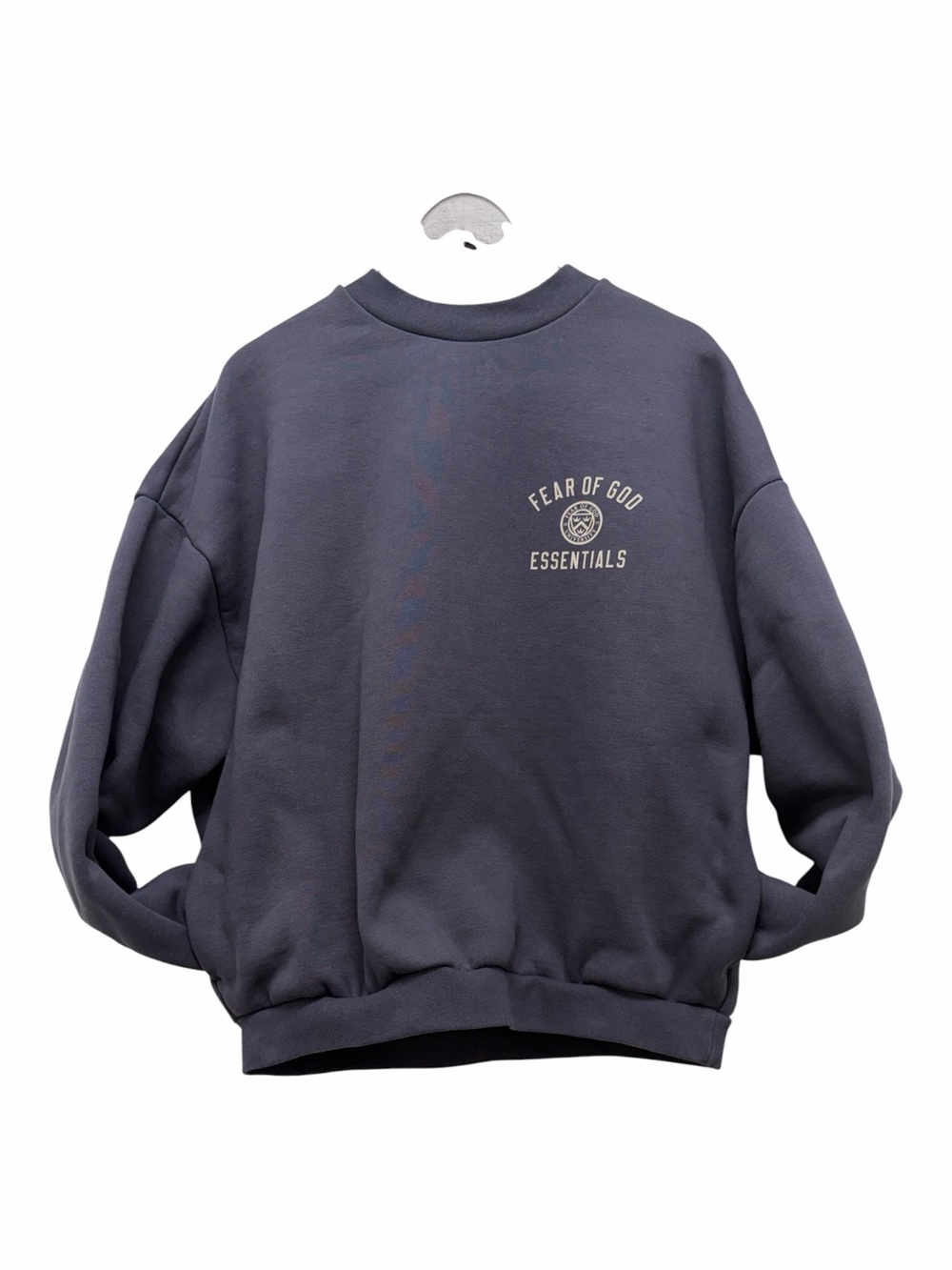 Fear Of God Essentials Marine University Fleece Crewneck Sweatshirt Size Medium - Picture 1 of 12